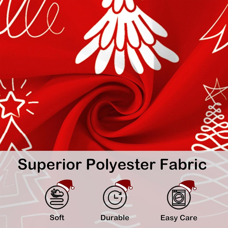 YOSTEV Christmas Shower Curtain, Christmas Tree Shower Curtains for Bathroom, Red Winter Holiday Shower Curtain for Bathroom Decor, Merry Christmas Xmas Pine Fabric Cloth Bath Curtain, 72 x 72 Inch - Image 4